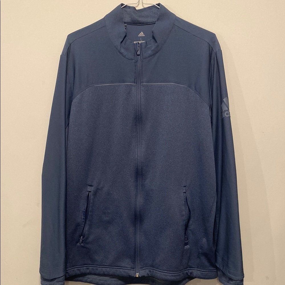 Adidas Blue Full Zip Lightweight Athletic Jacket